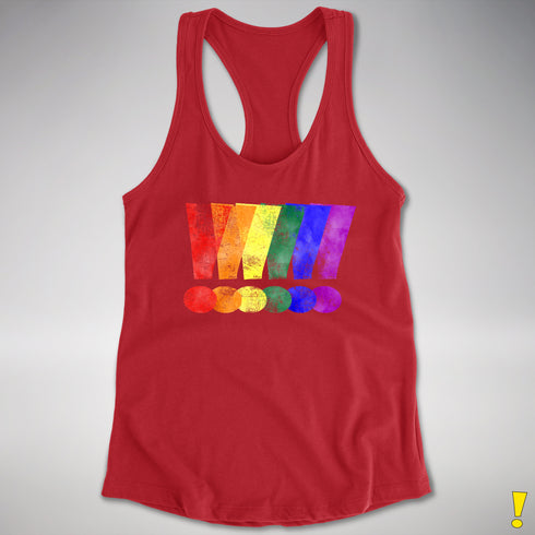LGBTQ Pride Exclamation Points Racerback Tank - Red