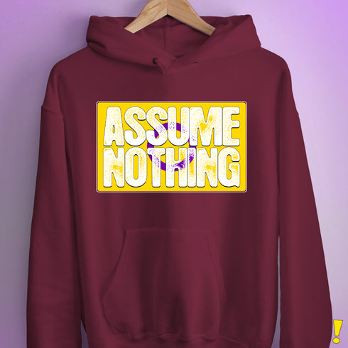 Assume Nothing Intersex Pride Flag Hoodie - Maroon