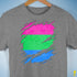 Polysexual Pride Flag Ripped Reveal Premium Unisex T-Shirt - Grey Heather