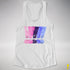 Distressed Omnisexual Pride Exclamation Points Racerback Tank - White