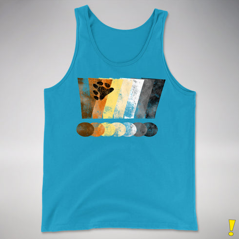 Bear Pride Grunge Exclamation Points Premium Tank Top - Neon Blue
