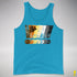 Bear Pride Grunge Exclamation Points Premium Tank Top - Neon Blue