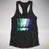 MLM Gay Pride Grunge Exclamation Points Racerback Tank - Black