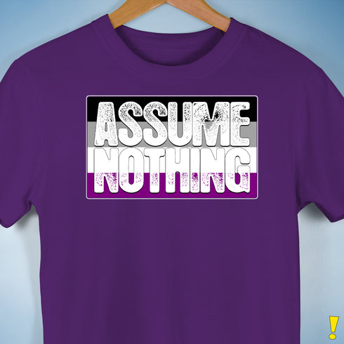 Assume Nothing Asexual Pride Flag Premium Unisex T-Shirt - Purple