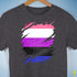 Genderfluid Pride Flag Ripped Reveal Premium Unisex T-Shirt - Dark Grey Heather