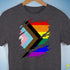 LGBTQ Progress Pride Flag Ripped Reveal Premium Unisex T-Shirt - Dark Grey Heather