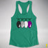 Asexual Pride Christmas Lights Racerback Tank - Kelly Green