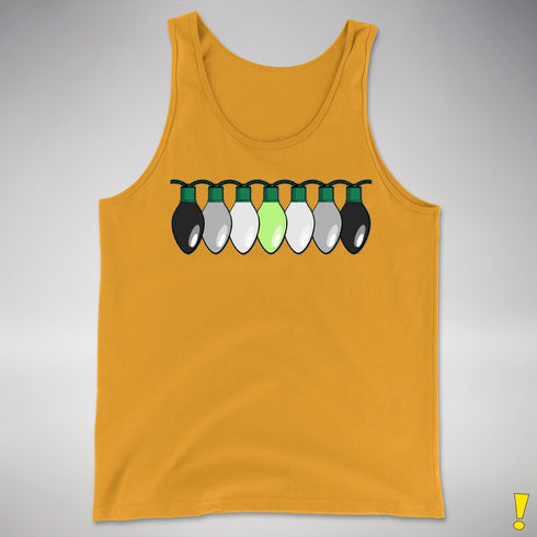Agender Pride Christmas Lights Premium Tank Top - Gold