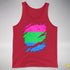 Polysexual Pride Flag Ripped Reveal Premium Tank Top - Red