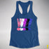 Genderfluid Pride Grunge Exclamation Points Racerback Tank - Royal