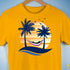 Asexual Pride Hammock Summer Beach Sunset Premium Unisex T-Shirt - Gold