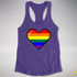 LGBTQ Pride8-Bit Pixel Heart Racerback Tank - Purple