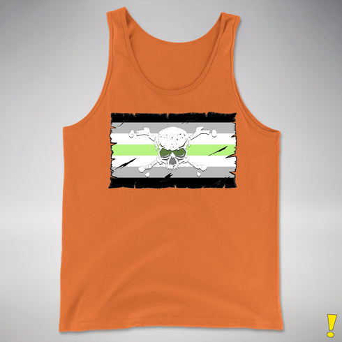 Agender Pride Pirate Flag Premium Tank Top - Orange