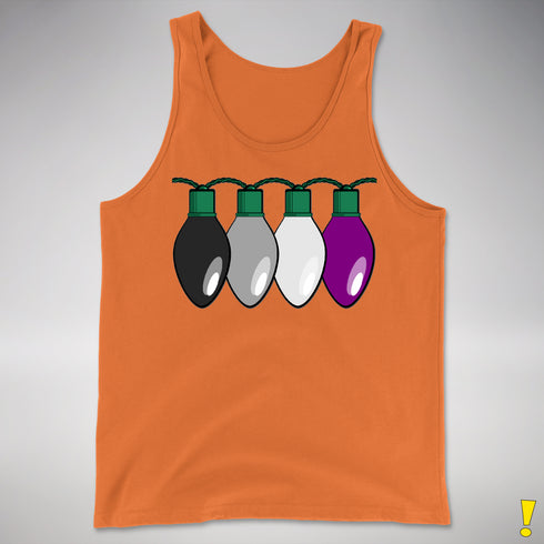 Asexual Pride Christmas Lights Premium Tank Top - Orange