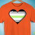 Agender Pride 8-Bit Pixel Heart Premium Unisex T-Shirt - Orange