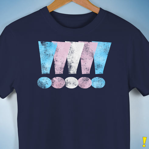 Transgender Pride Exclamation Points Premium Unisex T-Shirt - Navy
