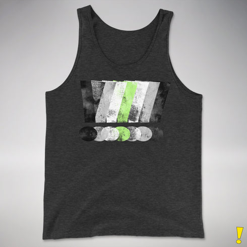 Agender Pride Grunge Exclamation Points Premium Tank Top - Charcoal Triblend