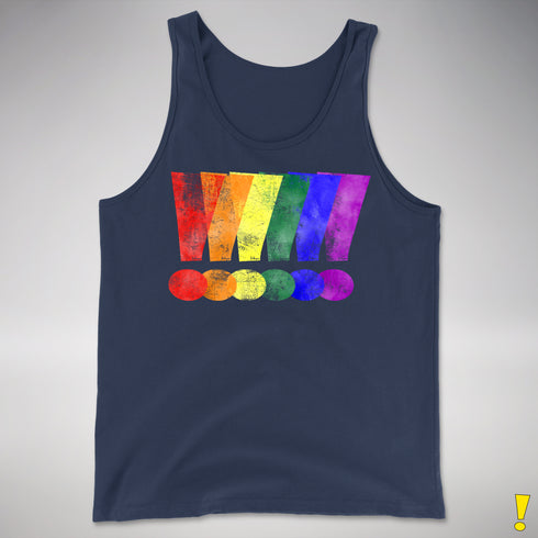 LGBTQ Pride Exclamation Points Premium Tank Top - Navy