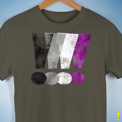 Asexual Pride Exclamation Points Premium Unisex T-Shirt - Army