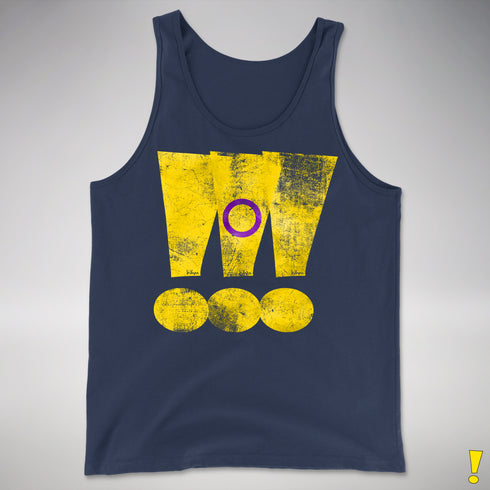 Intersex Pride Grunge Exclamation Points Premium Tank Top - Navy