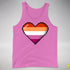 Lesbian Pride 8-Bit Pixel Heart Premium Tank Top - Neon Pink