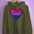 Bisexual Pride Pixel Heart Hoodie - Army