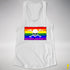LGBTQ Rainbow Pride Pirate Flag Racerback Tank - White
