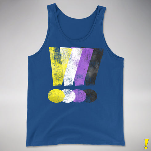 Nonbinary Pride Grunge Exclamation Points Premium Tank Top - Royal Blue