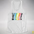 Queer Pride Grunge Exclamation Points Racerback Tank - White