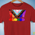 LGBTQ Progress Pride Grunge Exclamation Points Premium Unisex T-Shirt - Red