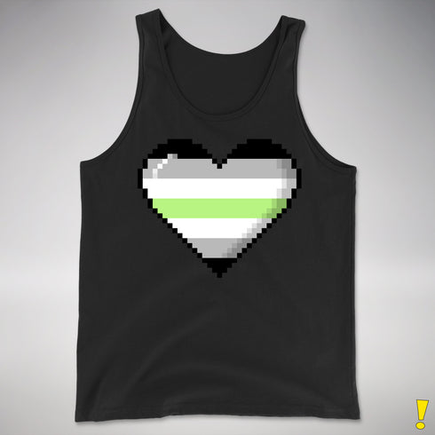 Agender Pride Pixel Heart Premium Tank Top - Black