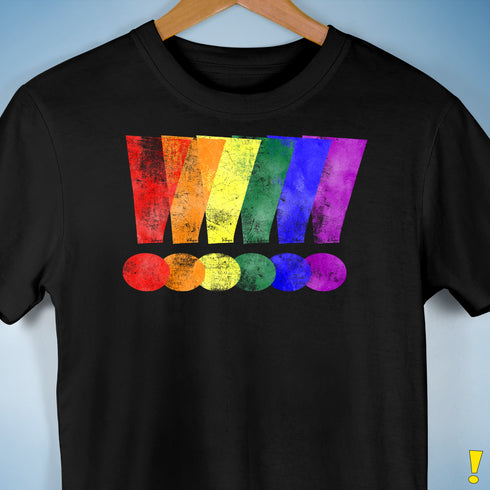LGBTQ Pride Exclamation Points Premium Unisex T-Shirt - Black