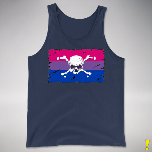 Bisexual Pride Pirate Flag Premium Tank Top - Navy