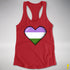 Genderqueer Pride 8-Bit Pixel Heart Racerback Tank - Red