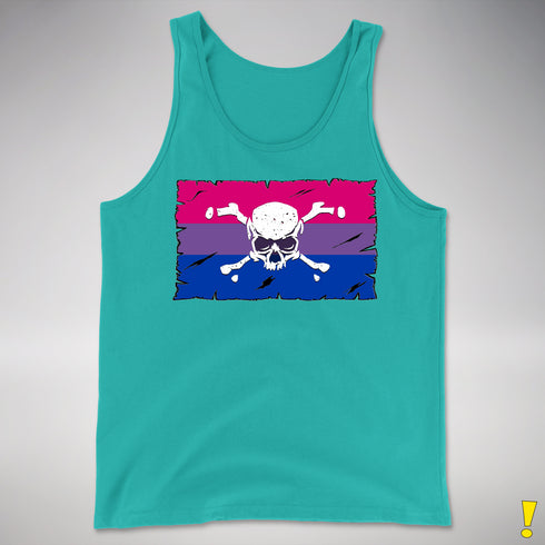 Bisexual Pride Pirate Flag Premium Tank Top - Teal