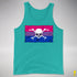 Bisexual Pride Pirate Flag Premium Tank Top - Teal