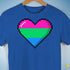 Polysexual Pride 8-Bit Pixel Heart Premium Unisex T-Shirt - Royal Blue