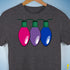 Bisexual Pride Christmas Lights Premium Unisex T-Shirt - Dark Grey Heather