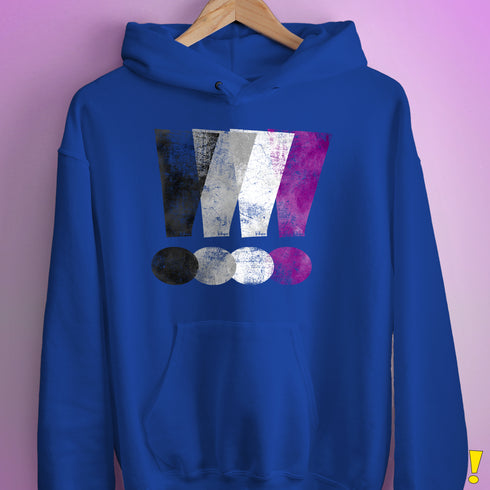 Asexual Pride Exclamation Points Hoodie - Royal Blue