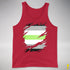 Agender Pride Flag Ripped Reveal Premium Tank Top - Red