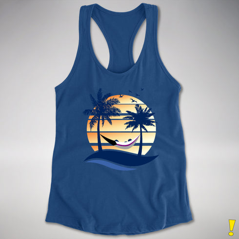 Demisexual Pride Hammock Summer Beach Sunset Racerback Tank - Royal