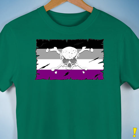 Asexual Pride Pirate Flag Premium Unisex T-Shirt - Kelly Green