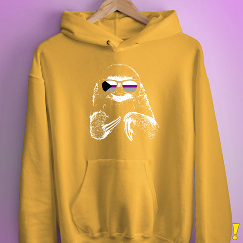 Pride Sloth Demisexual Pride Flag Sunglasses Hoodie - Mustard