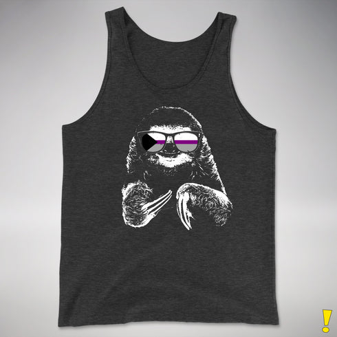Pride Sloth Demisexual Pride Flag Sunglasses Premium Tank Top - Charcoal Triblend