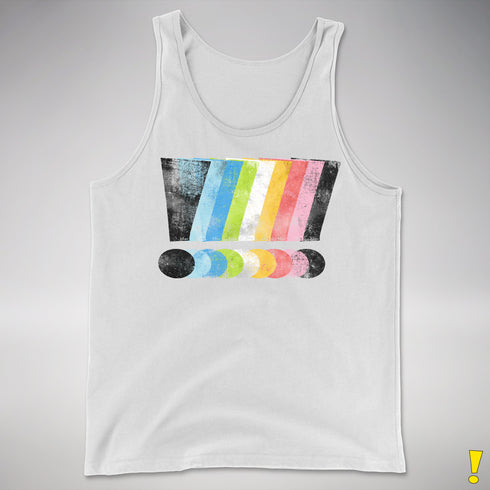 Queer Pride Grunge Exclamation Points Premium Tank Top - White