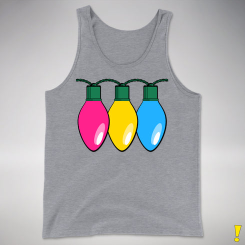 Pansexual Pride Christmas Lights Premium Tank Top - Grey Heather