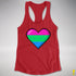 Polysexual Pride 8-Bit Pixel Heart Racerback Tank - Red