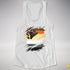 Bear Pride Flag Ripped Reveal Racerback Tank - White