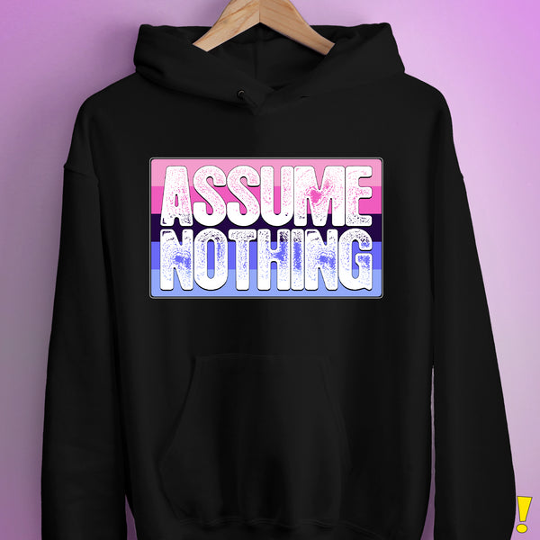 Assume Nothing Omnisexual Pride Flag Hoodie - Black