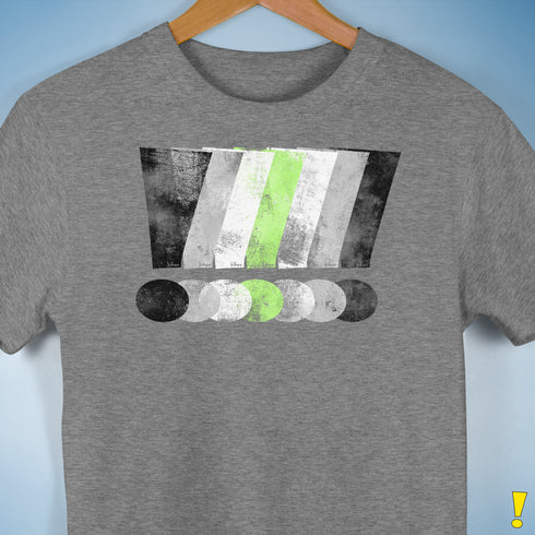 Agender Pride Grunge Exclamation Points Premium Unisex T-Shirt - Grey Heather